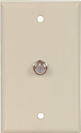 Eaton Cooper Wiring 1172V Wallplate with Coaxial Adapter, 4-1/2 in L, 2-3/4 in W, 1 -Gang, Thermoplastic, Ivory